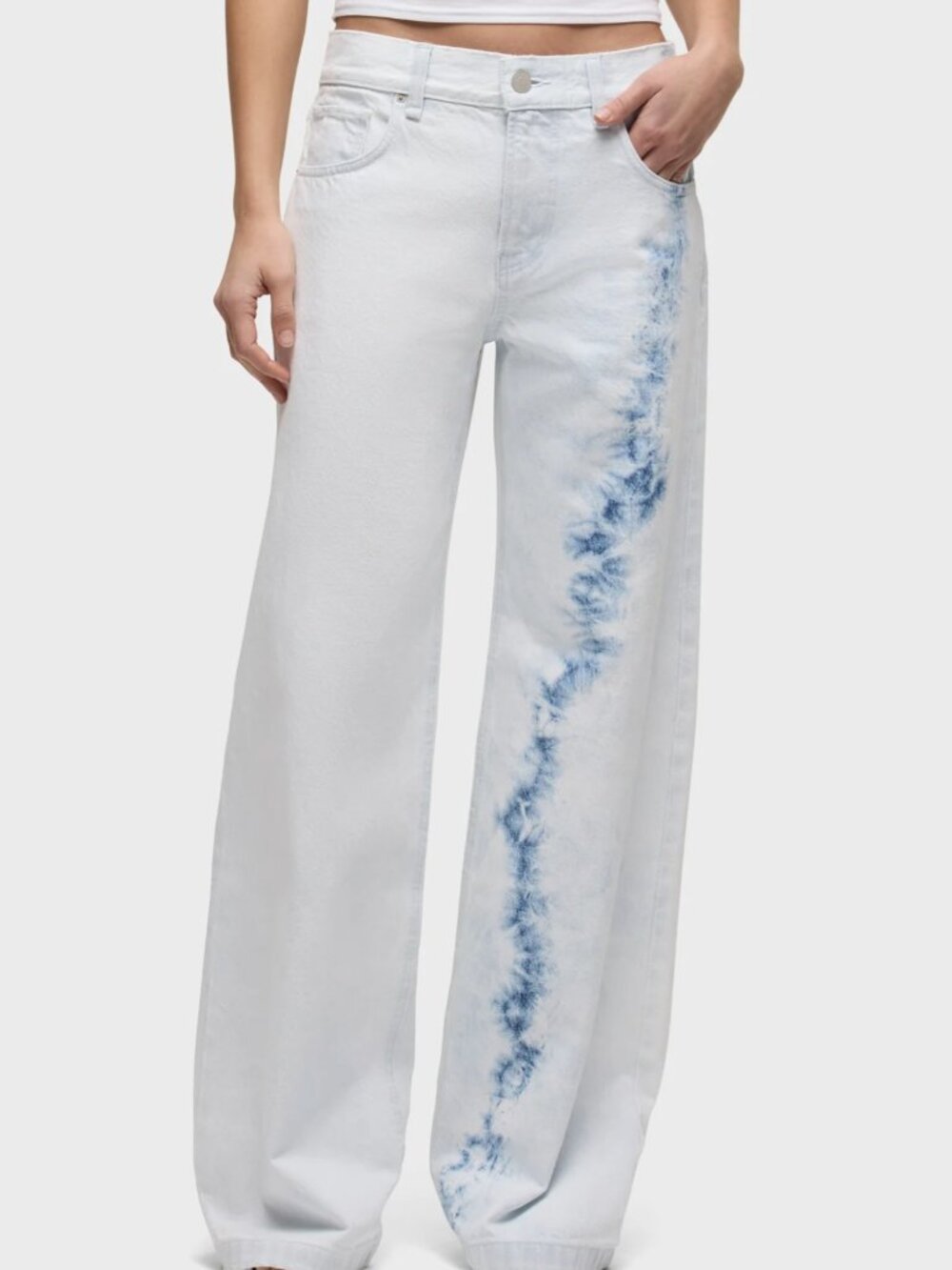 NEW Hudson Jeans Rylee Low Rise Loose Bleached Cloud Wide Leg Jean Size 25